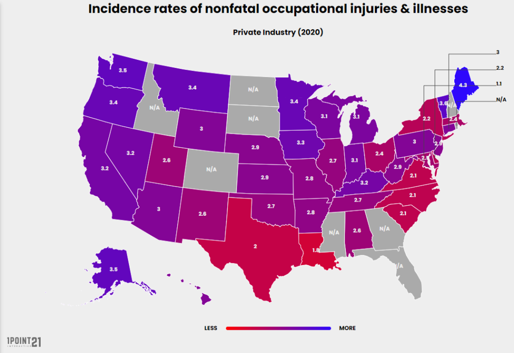 workers compensation national map